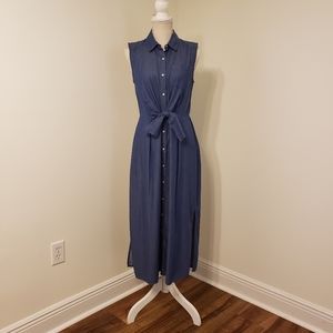 Sharagano sleeveless lightweight blue denim sundress size 8